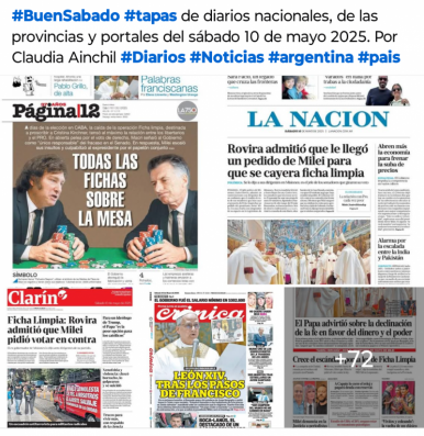 Tapas de diarios nacionales, de las provincias y portales 10 de mayo 2025