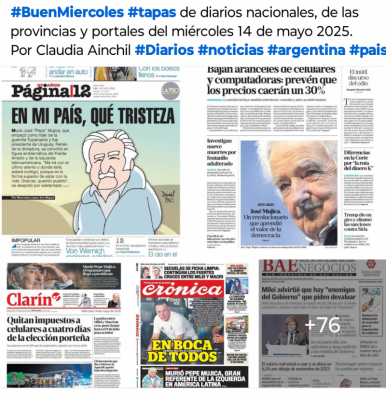 Tapas de diarios nacionales, de las provincias y portales 14 de mayo 2025