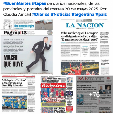 Tapas de diarios nacionales, de las provincias y portales del pas 20 de mayo 2025