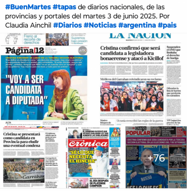 Tapas de diarios nacionales, de las provincias y portales del pas 3 de junio 2025