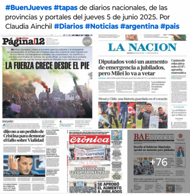 Tapas de diarios nacionales, de las provincias y portales del pas 5 de junio 2025