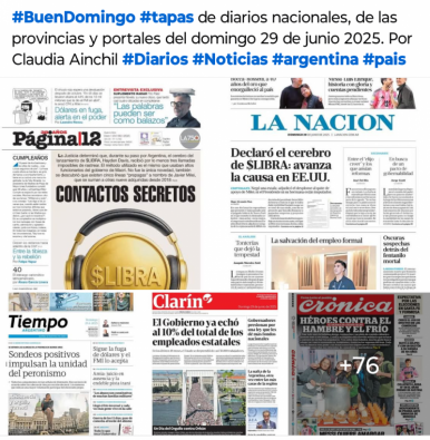 Tapas de diarios nacionales, de las provincias y portales del pas 29 de junio 2025