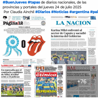 Tapas de diarios nacionales, de las provincias y portales del pas 24 de julio 2025