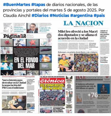 Tapas de diarios nacionales, de las provincias y portales del pas 5 de agosto 2025