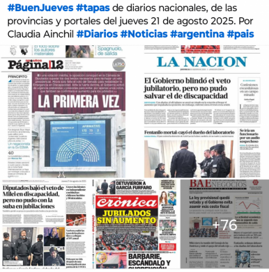 Tapas de diarios nacionales, de las provincias y portales del pas 21 de agosto 2025 
