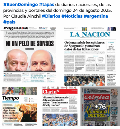 Tapas de diarios nacionales, de las provincias y portales del pas 24 de agosto 2025