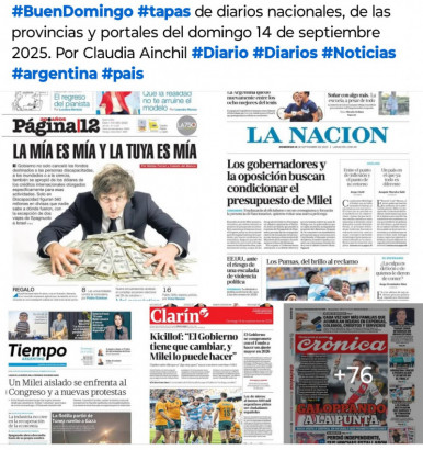 Tapas de diarios nacionales, de las provincias y portales del pas 14  de septiembre 2025