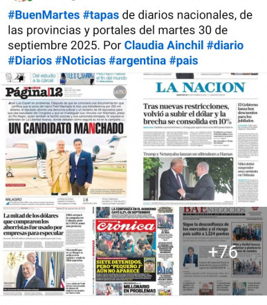 Tapas de diarios nacionales, de las provincias y portales del pas 30 de septiembre 2025