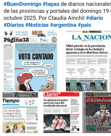 Tapas de diarios nacionales, de las provincias y portales del pas 19 de octubre 2025