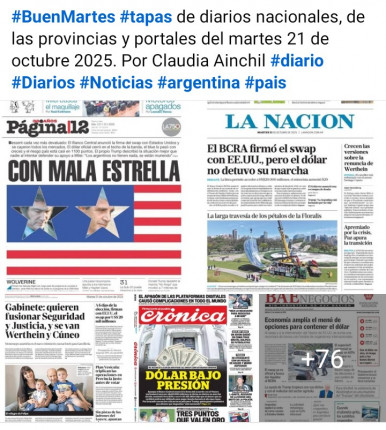 Tapas de diarios nacionales, de las provincias y portales del pas 21 de octubre 2025