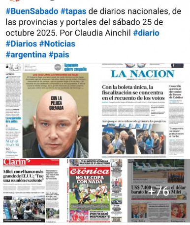 Tapas de diarios nacionales, de las provincias y portales del pas 25 de octubre 2025