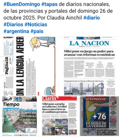 Tapas de diarios nacionales, de las provincias y portales del pas 26 de octubre 2025