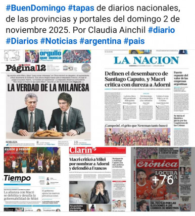 Tapas de diarios nacionales, de las provincias y portales del pas 2 de noviembre 2025