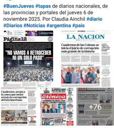 Tapas de diarios nacionales, de las provincias y portales del pas 6 de noviembre 2025