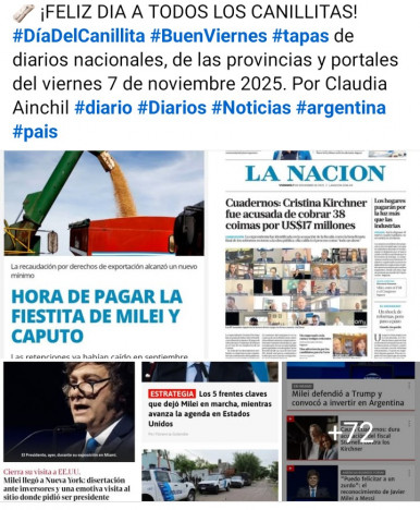 Tapas de diarios nacionales, de las provincias y portales del pas 7 de noviembre 2025