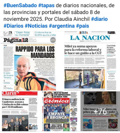 Tapas de diarios nacionales, de las provincias y portales del pas 8 de noviembre 2025