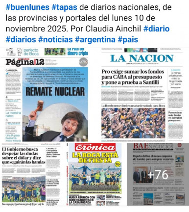 Tapas de diarios nacionales, de las provincias y portales del pas 10 de noviembre 2025