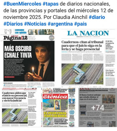 Tapas de diarios nacionales, de las provincias y portales del pas 12 de noviembre 2025