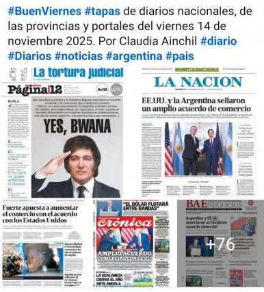 Tapas de diarios nacionales, de las provincias y portales del pas 14 de noviembre 2025