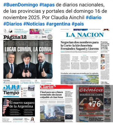 Tapas de diarios nacionales, de las provincias y portales del pas 16 de noviembre 2025