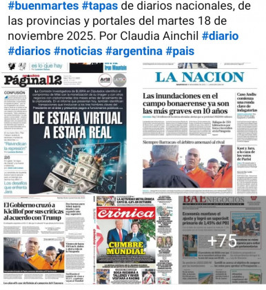 Tapas de diarios nacionales, de las provincias y portales del pas 18 de noviembre 2025