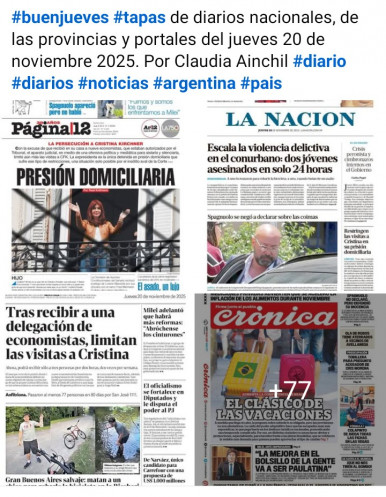 Tapas de diarios nacionales, de las provincias y portales del pas 20 de noviembre 2025