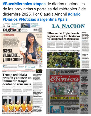 Tapas de diarios nacionales, de las provincias y portales del pas 3 de diciembre 2025