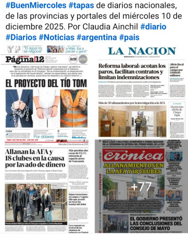 Tapas de diarios nacionales, de las provincias y portales del pa�s 10 de diciembre 2025