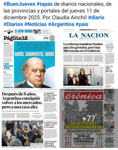 Tapas de diarios nacionales, de las provincias y portales del pa�s 11 de diciembre 2025