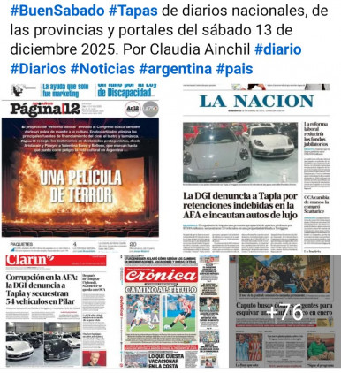 Tapas de diarios nacionales, de las provincias y portales del pa�s 13 de diciembre 2025