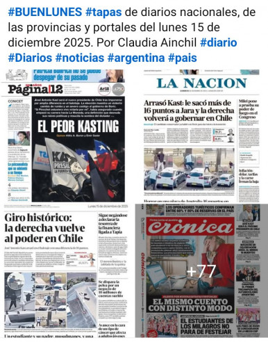 Tapas de diarios nacionales, de las provincias y portales del pa�s 15 de diciembre 2025