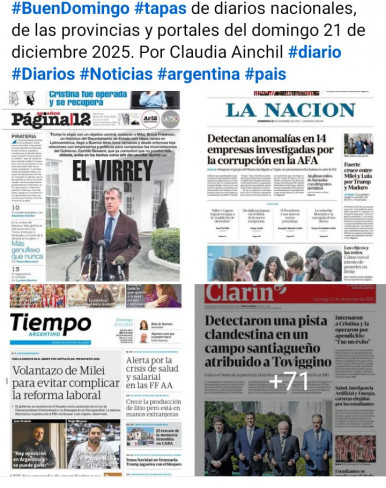 Tapas de diarios nacionales, de las provincias y portales del pa�s 21 de diciembre 2025