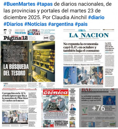 Tapas de diarios nacionales, de las provincias y portales del pa�s 23 de diciembre 2025