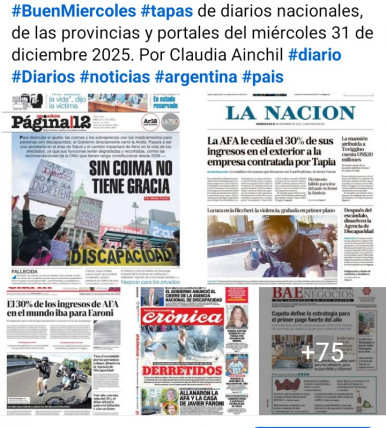 Tapas de diarios nacionales, de las provincias y portales del pa�s 31 de diciembre 2025