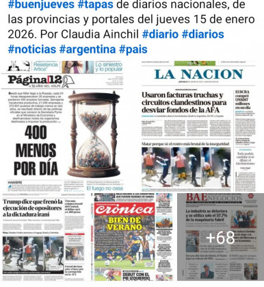 Tapas de diarios nacionales, de las provincias y portales del pa�s 15 de enero 2026