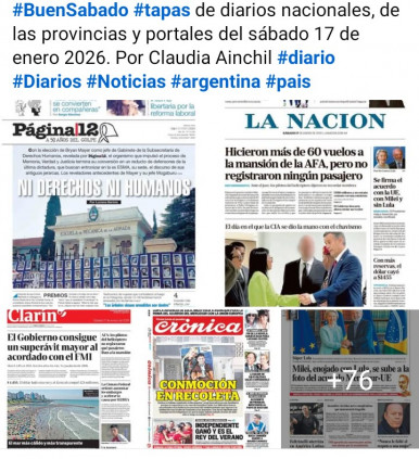 Tapas de diarios nacionales,, de las provincias y portales del pa�s 17 de enero 2026