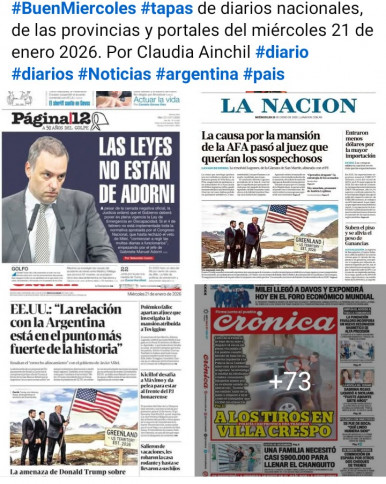 Tapas de diarios nacionales, de las provincias y portales del pa�s 21 de enero 2026