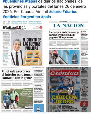 Tapas de diarios nacionales, de las provincias y portales del pa�s 26 de enero 2026