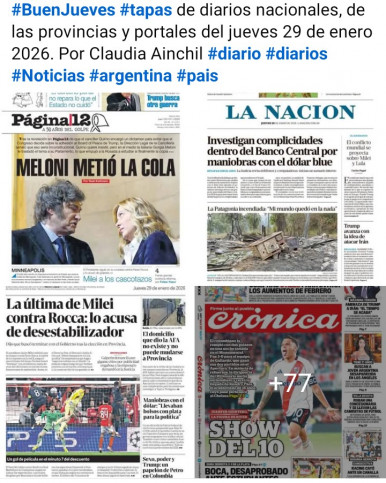Tapas de diarios nacionales, de las provincias y portales del pa�s 29 de enero 2026