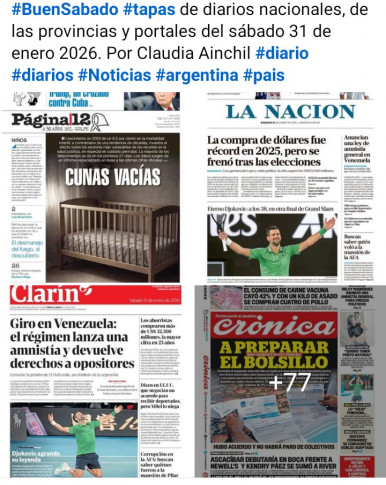 Tapas de diarios nacionales, de las provincias y portales del pa�s 31 de enero 2026
