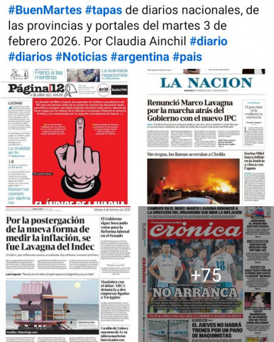 Tapas de diarios nacionales, de las provincias y portales del pa�s 3 de febrero 2026