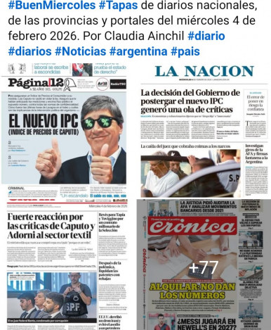 Tapas de diarios nacionales, de las provincias y portales del pa�s 4 de febrero 2026