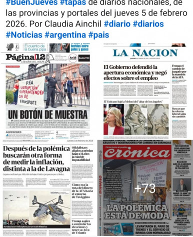 Tapas de diarios nacionales, de las provincias y portales del pa�s 5 de febrero 2026