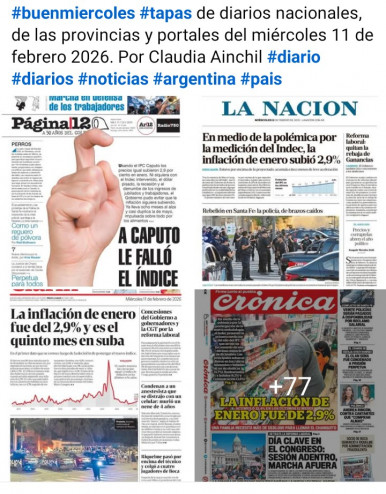 Tapas de diarios nacionales, de las provincias y portales del pa�s 11 de febrero 2026