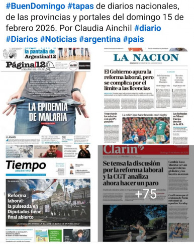 Tapas de diarios nacionales, de las provincias y portales del pa�s 15 de febrero 2026