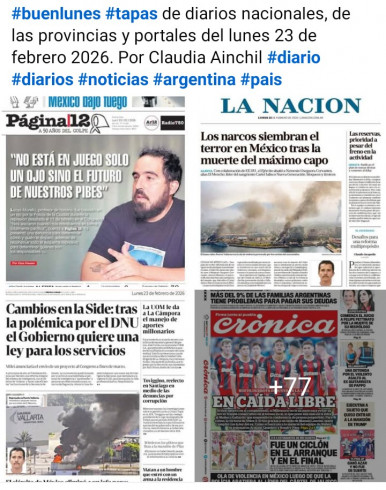 Tapas de diarios nacionales, de las provincias y portales del pa�s 23 de febrero 2025