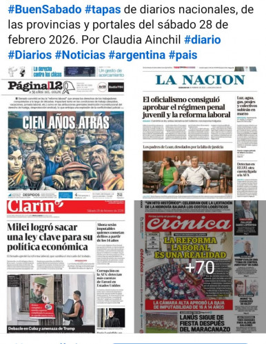 Tapas de diarios nacionales, de las provincias y portales del pa�s 28 de febrero 2026