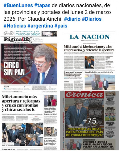 Tapas de diarios nacionales, de las provincias y portales del pa�s 2 de marzo 2026