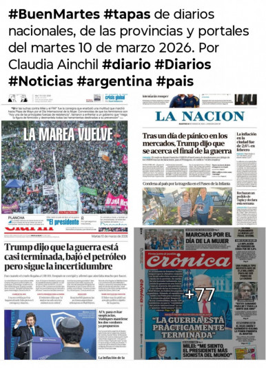 Tapas de diarios nacionales, de las provincias y portales del pa�s 10 de marzo 2026