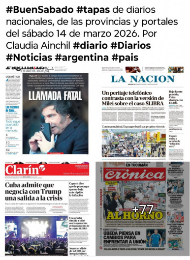 Tapas de diarios nacionales, de las provincias y portales del pa�s 14 de marzo 2026